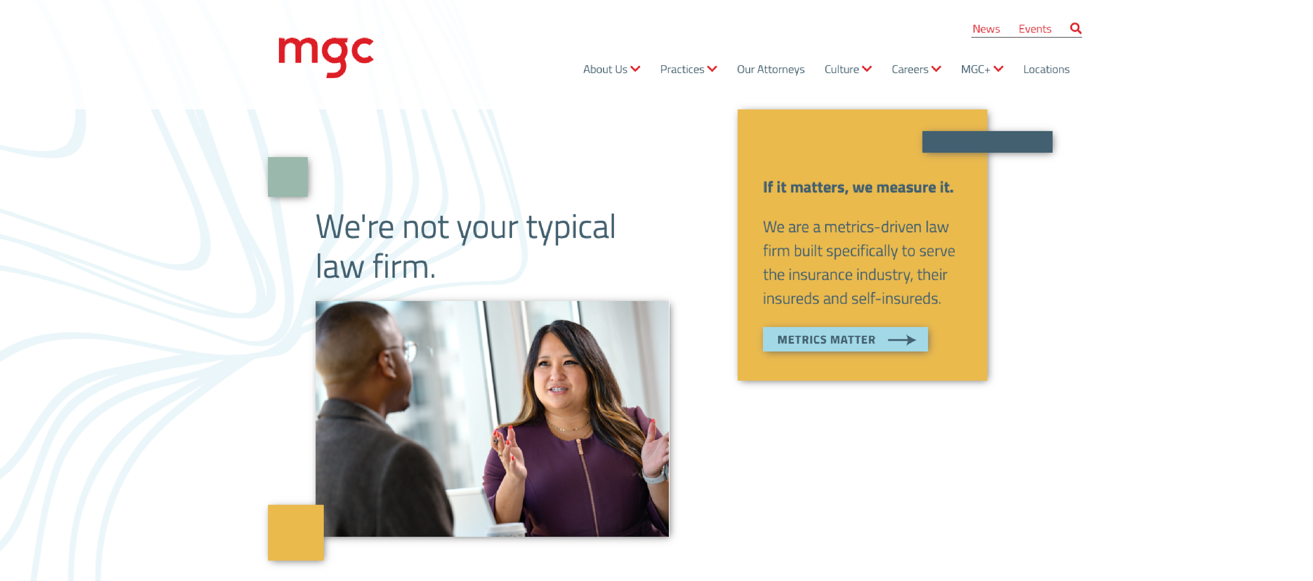 screenshot of MGC homepage