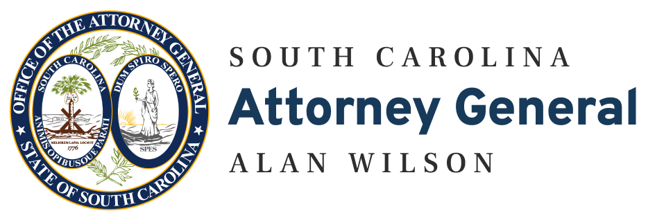 SCAG seal and the words 'South Carolina Attorney General Alan Wilson'