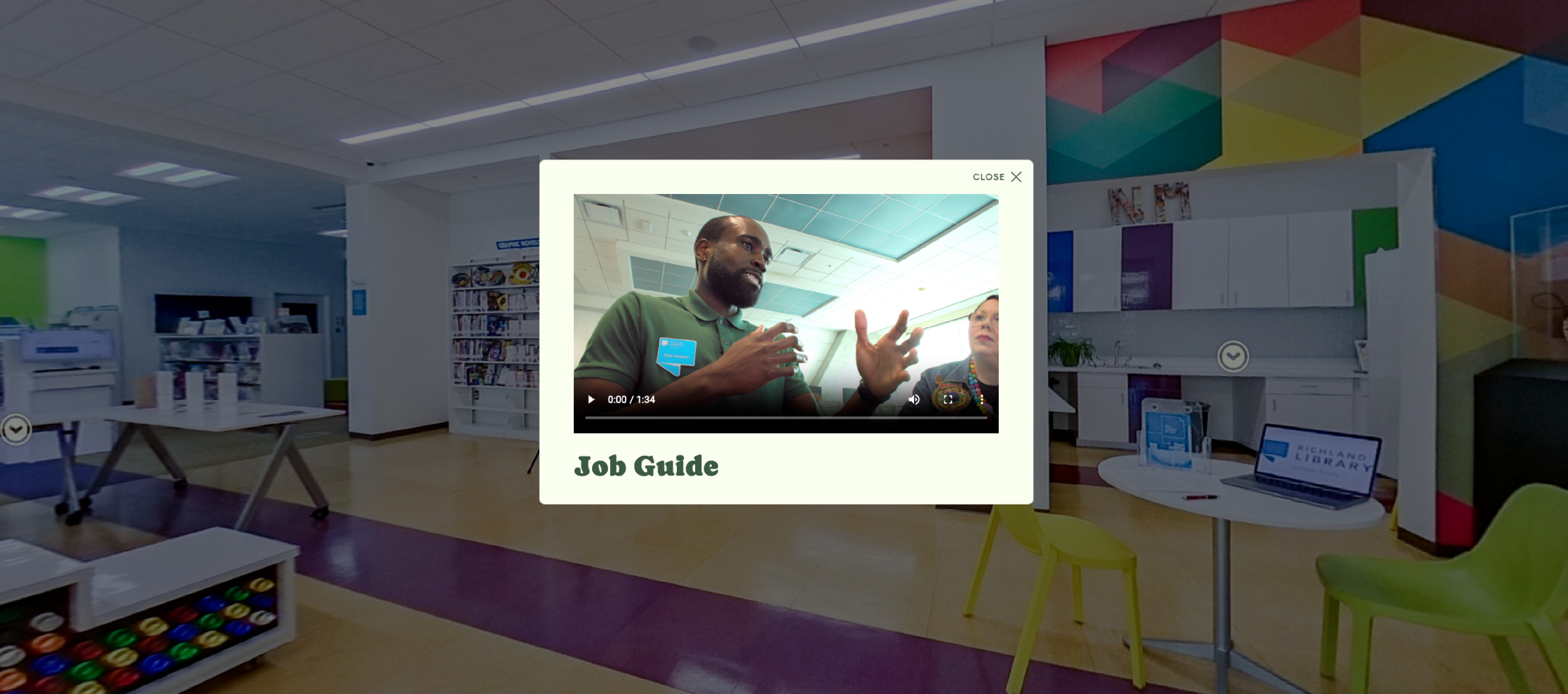 screenshot of interactive 360 view of the Richland Library
