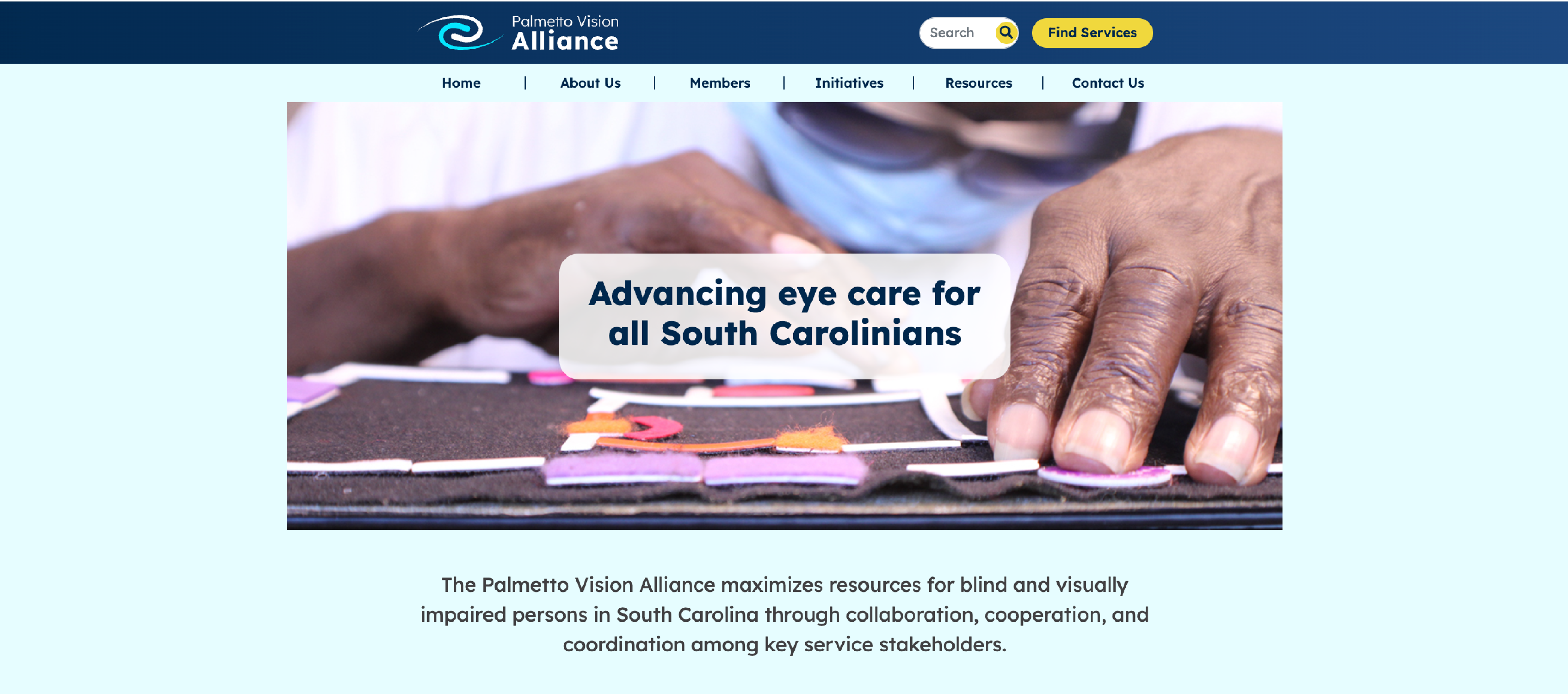 screenshot of improved PVA homepage